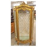 French Style Button Tufted Back Curio French Style Button Tufted Back Curio
