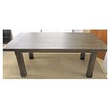 NEW Country Style 7 Piece Plank Top Dining Room Table and 6 Chairs 