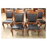 Contemporary 7 Piece Burl Mahogany and Banded Dining Room Table with 6 Chairs and 2 Leaves Contemporary 7 Piece Burl Mahogany and Banded Dining Room Table with 6 Chairs and 2 Leaves