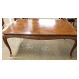 Contemporary 7 Piece Burl Mahogany and Banded Dining Room Table with 6 Chairs and 2 Leaves Contemporary 7 Piece Burl Mahogany and Banded Dining Room Table with 6 Chairs and 2 Leaves