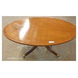 Oval Mahogany Banded Coffee Table by “Kindell Furniture” 