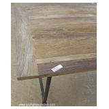  Industrial Style Natural Finish Plank Top Pipe Leg Breakfast Table