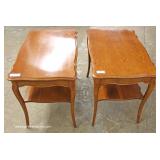 PAIR of SOLID Cherry End Tables 