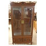 SOLID Mahogany Highly Carved in the Asian Style 2 Door Display Cabinet 