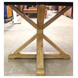 Reclaim Wood Style Round Kitchen Table with Cross Buck Country Style Legs Reclaim Wood Style Round Kitchen Table with Cross Buck Country Style Legs