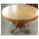 ANTIQUE Quartersawn Oak 48” Paw Foot Table with 3 Leaves ANTIQUE Quartersawn Oak 48” Paw Foot Table with 3 Leaves
