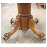 ANTIQUE Quartersawn Oak 48” Paw Foot Table with 3 Leaves 