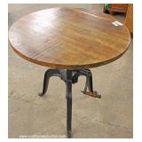 Industrial Style Oak Top Crank Table 