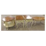 Selection of Country French Style Burl Walnut Tops Tables by “Weiman Furniture” 