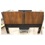 Mid Century Modern Burl Walnut 6 Piece Bedroom Set with Full Size Headboard and 