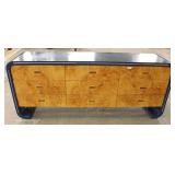 Mid Century Burl Maple 9 Drawer Chest attributed to Philip Daniels Mid Century Burl Maple 9 Drawer Chest attributed to Philip Daniels