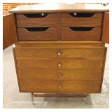 Mid Century Danish Walnut Chest on Chest with Fitted Interior by “Kroehler Furniture” 