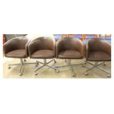 Set of 4 Mid Century Aluminum Base Chairs 