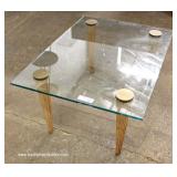 Mid Century Modern Glass Top Coffee Table 