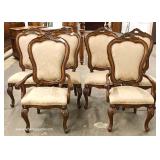 8 Piece Contemporary Carved and Banded Mahogany Dining Room Set – Table has 2 Leaves 8 Piece Contemporary Carved and Banded Mahogany Dining Room Set – Table has 2 Leaves
