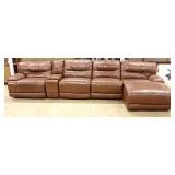 Leather 5 Piece Sectional Sofa with Chaise Lounge Leather 5 Piece Sectional Sofa with Chaise Lounge