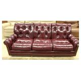  3 Piece HIGH END Leather Chesterfield Style Button Tufted Sofa, Chair and Ottoman  by “Hancock and 