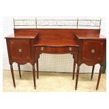 Mahogany Step Down Buffet with Brass Gallery by “Palmer House Collection by Lexington Furniture” 