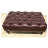 QUALITY HIGH END Leather Button Tufted Ottoman by “Stickley Furniture” 