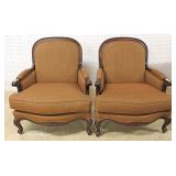 PAIR of Country French Style Upholstered Fireside Chairs by “Stickley Furniture” PAIR of Country French Style Upholstered Fireside Chairs by “Stickley Furniture”