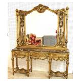 ANTIQUE Mahogany 2 Mirrored Door French 