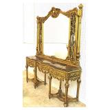 ANTIQUE Mahogany 2 Mirrored Door French 