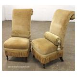 PAIR of Upholstered Decorator Fringed Side Chairs – auction estimate $100-$200 