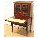  ANTIQUE SOLID Mahogany French Flip Top Desk with Bookcase Top – auction estimate $200-$400 
