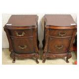 6 Piece Burl Mahogany VINTAGE Bedroom Set with Carved Swan Heads on Low Chest and Full Size Bed – au