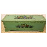  ANTIQUE 6 BOARD Blanket Box with all Hand Stenciled and Paint – auction estimate $200-$400 