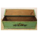  ANTIQUE 6 BOARD Blanket Box with all Hand Stenciled and Paint – auction estimate $200-$400 