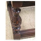  9 Piece Highly Carved and Ornate Oak Depression Refectory Dining Room Set in the Original Finish– a