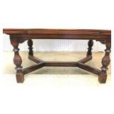  9 Piece Highly Carved and Ornate Oak Depression Refectory Dining Room Set in the Original Finish– a