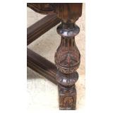  9 Piece Highly Carved and Ornate Oak Depression Refectory Dining Room Set in the Original Finish– a