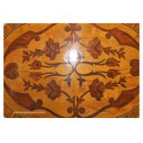  PAIR of Mahogany Inlaid and Banded French Style One Drawer 2 Tier Stands with Applied Bronze – auct