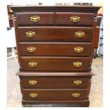  Cherry Bracket Foot High Chest and Low Chest with Mirror – auction estimate $200-$400 