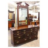  Cherry Bracket Foot High Chest and Low Chest with Mirror – auction estimate $200-$400 