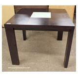  5 Piece Nice Contemporary Mahogany Finish Pub Table with 4 Leather Like Chairs and 2 Double Seat St