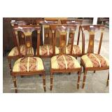  Set of 12 Burl Mahogany Flower Carved Back Dining Room Chairs – auction estimate $300-$600 