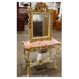  Italian Carved Paint Decorated Marble Top Console and Mirror – auction estimate $100-$300 