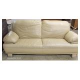  Contemporary 2 Piece Tan Leather Sofa and Loveseat – auction estimate $100-$300 