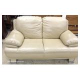  Contemporary 2 Piece Tan Leather Sofa and Loveseat – auction estimate $100-$300 