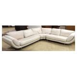 Contemporary 3 Section White Leather Sectional – auction estimate $100-$300 