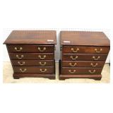  PAIR of SOLID Mahogany 4 Drawer Bracket Foot Bedside Stands – auction estimate $100-$300 