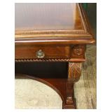  PAIR of Mahogany Banded and Inlaid Rope Carved 2 Drawer Library Tables – to be sold separate – auct