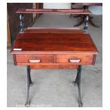  ANTIQUE School Desk with Wrought Iron Base – auction estimate $100-$300 