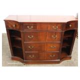  Burl Mahogany Credenza with 6 Drawers, Bookcase Sides and Desk – auction estimate $100-$300 
