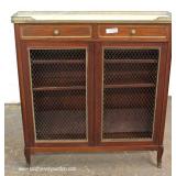  ANTIQUE Mahogany Inlaid French 2 Drawer 2 Door Marble Top Server – auction estimate $200-$400 