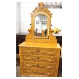  ANTIQUE 4 Piece Painted Cottage Victorian Bedroom Set with High Back Full Size Bed – auction estima