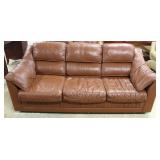  Contemporary 2 Piece Brown Leather Sleeper Sofa and Loveseat – auction estimate $300-$600 